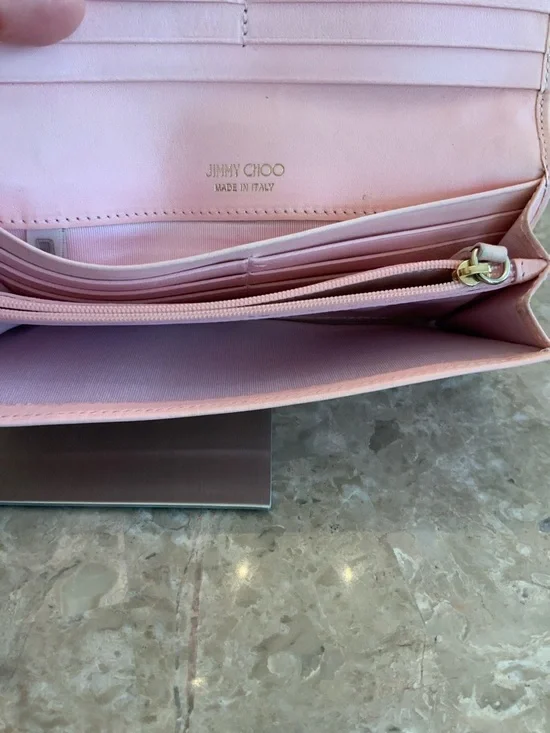 Jimmy Choo Blush Pink Star-Studded Leather wallet - Picture 12 of 16